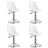 vidaXL Καρέκλες Τραπεζαρίας Περιστρεφόμενες 4 τεμ. Λευκές Δερματίνη