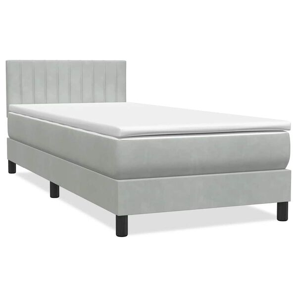 vidaXL &Kappa;&rho;&epsilon;&beta;ά&tau;&iota; Boxspring &mu;&epsilon; &Sigma;&tau;&rho;ώ&mu;&alpha; & LED &alpha;&nu;&omicron;&iota;&chi;&tau;ό &gamma;&kappa;&rho;&iota; 90x220 &epsilon;&kappa;. &Beta;&epsilon;&lambda;&omicron;ύ&delta;&iota;&nu;&omicron;