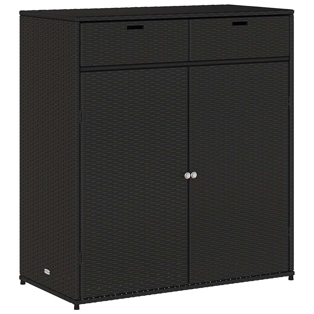 vidaXL Ντουλάπι Αποθήκευσης Κήπου Μαύρο 105x55x113 εκ. από Συνθ. Ρατάν