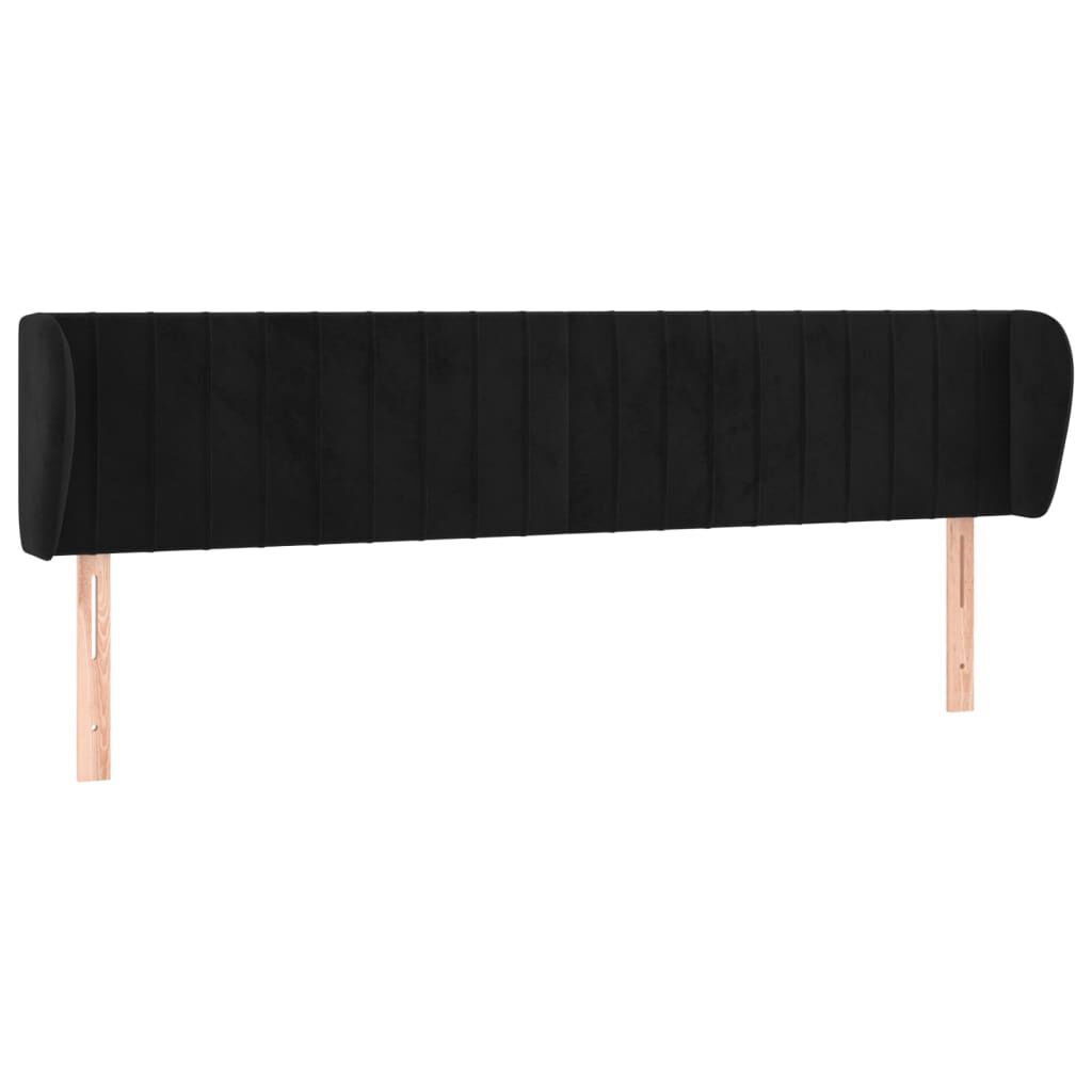 vidaXL Κεφαλάρι με Πτερύγια Μαύρο 183x23x78/88 εκ. Βελούδινο