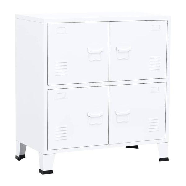 vidaXL Αρχειοθήκη Βιομηχανικού Στιλ Λευκή 75 x 40 x 80 εκ. Ατσάλινη