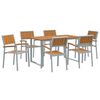 vidaXL Σέτ φαγητού για κήπο 7 pcs Γκρι και καφέ 140 x 80 x 75 cm