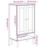 vidaXL Παπουτσοθήκη SENJA Μαύρη/ Ρατάν 59,5 x 35 x 107 εκ. Μασίφ Ξύλο