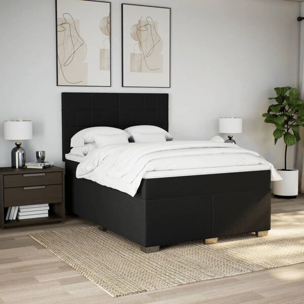 vidaXL &Kappa;&rho;&epsilon;&beta;ά&tau;&iota; Boxspring &mu;&epsilon; &Sigma;&tau;&rho;ώ&mu;&alpha; &Mu;&alpha;ύ&rho;&omicron; 160x200 &epsilon;&kappa;. &Upsilon;&phi;&alpha;&sigma;&mu;ά&tau;&iota;&nu;&omicron;
