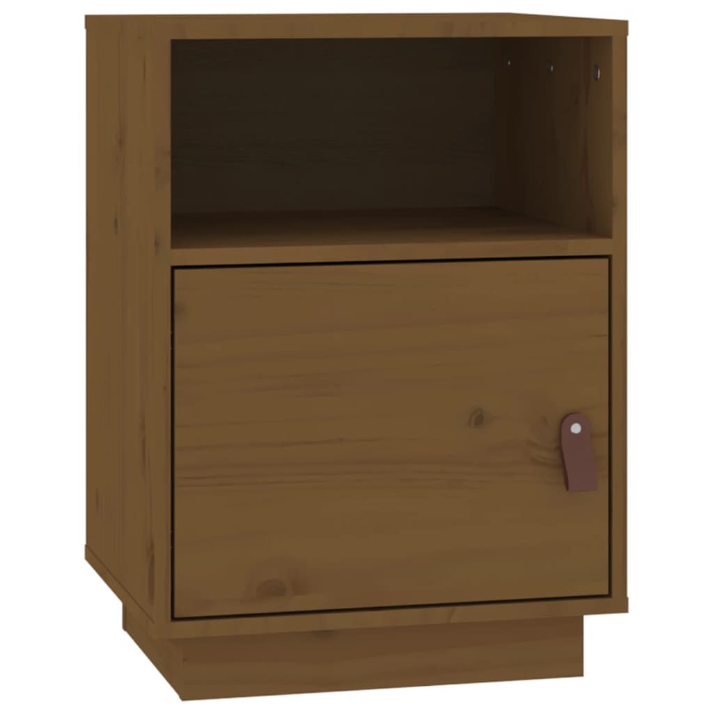 vidaXL Κομοδίνο Καφέ Μελί 40x34x55εκ. από Μασίφ Ξύλο Πεύκου