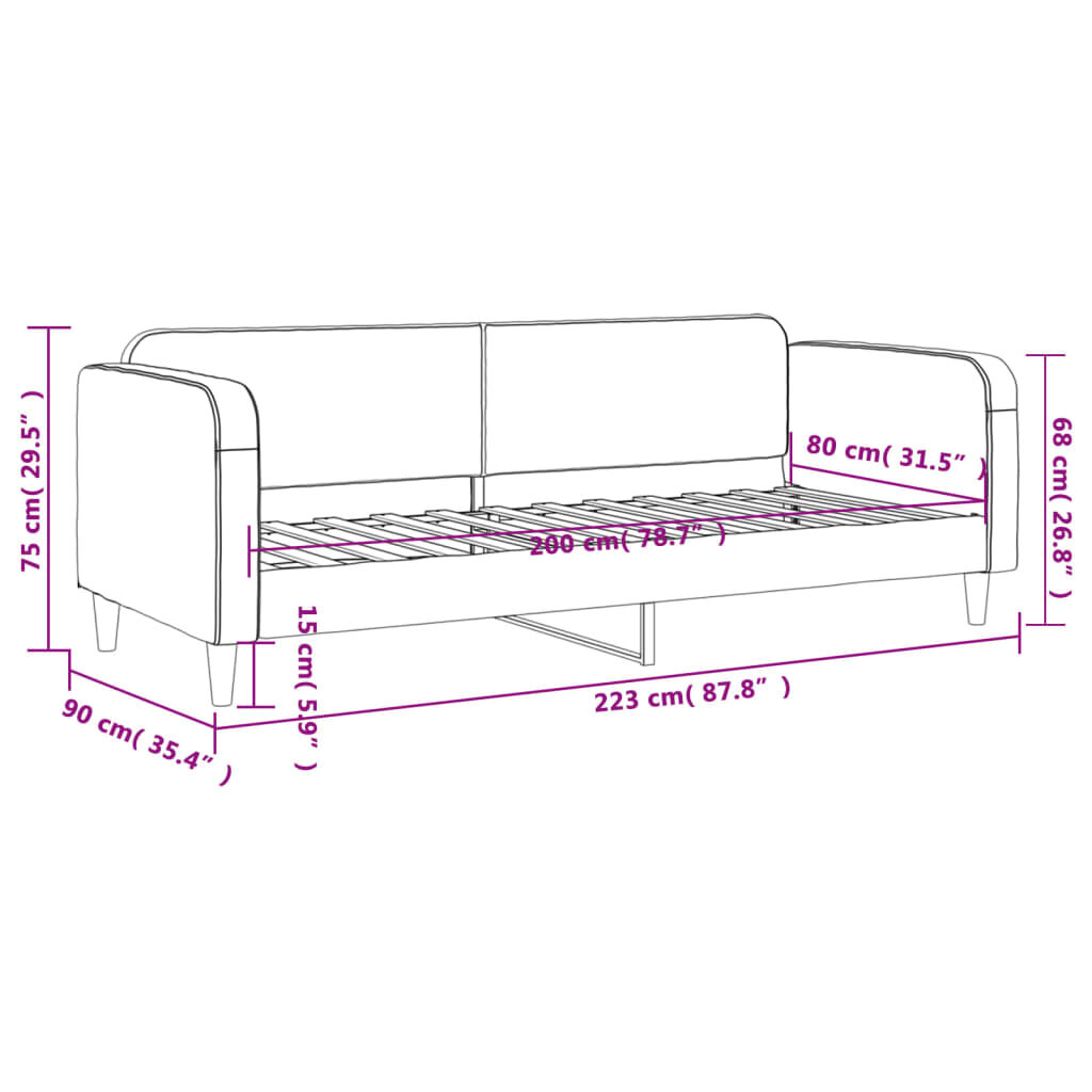 vidaXL Καναπές Κρεβάτι Taupe 80 x 200 εκ. Υφασμάτινος