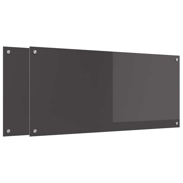 vidaXL Πίσω Πάνελ Κουζίνας 2 pcs Σκούρο Γκρι 110 x 50 cm