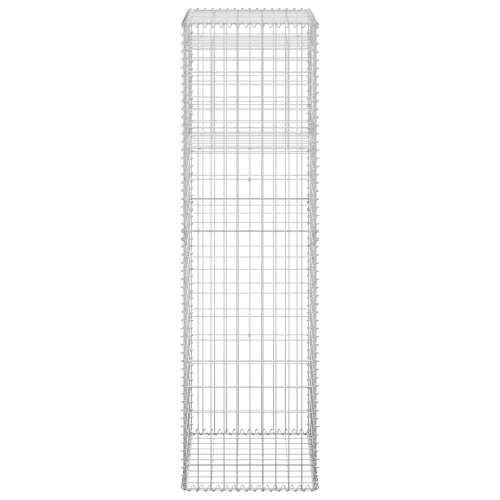 vidaXL Συρματοκιβώτια Στύλοι 2 τεμ. 50 x 50 x 180 εκ. Σιδερένιοι