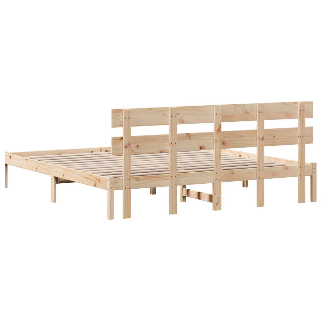 vidaXL Σκελετός Κρεβατιού Καφέ 180 x 200 cm Μασίφ ξύλο πεύκου