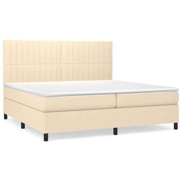 vidaXL &Kappa;&rho;&epsilon;&beta;ά&tau;&iota; Boxspring &mu;&epsilon; &Sigma;&tau;&rho;ώ&mu;&alpha; &Kappa;&rho;&epsilon;&mu; 200x200 &epsilon;&kappa;. &Upsilon;&phi;&alpha;&sigma;&mu;ά&tau;&iota;&nu;&omicron;