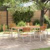 vidaXL ΣετΤραπεζαρίαςΚήπου 7 pcs Καφέ Στερεό Ακακία