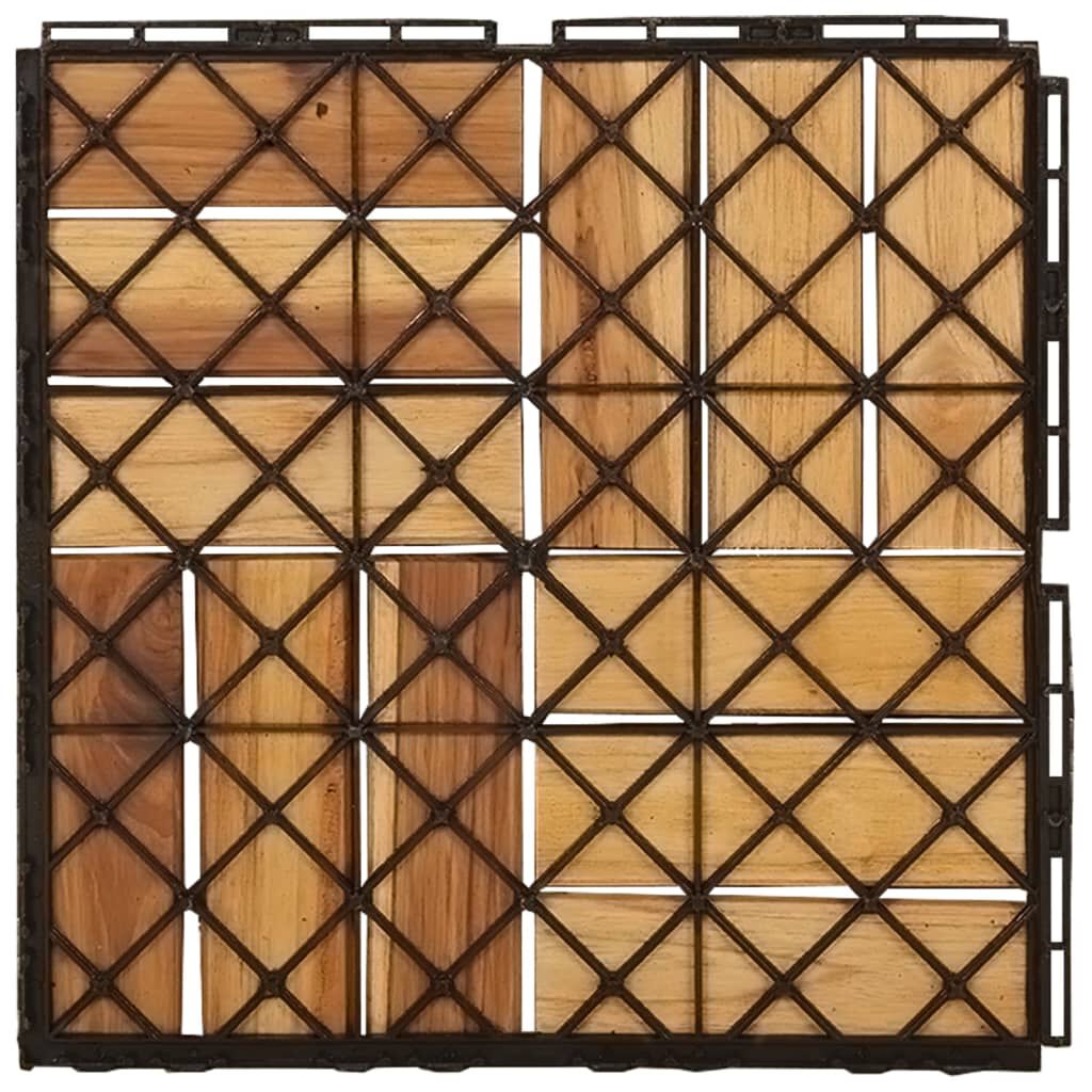vidaXL Πλακάκια Deck 20 τεμ. 30 x 30 εκ. από Μασίφ Ξύλο Teak