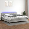 vidaXL &Kappa;&rho;&epsilon;&beta;ά&tau;&iota; Boxspring &mu;&epsilon; &Sigma;&tau;&rho;ώ&mu;&alpha; & LED &Alpha;&nu;.&Gamma;&kappa;&rho;&iota; 200x200&epsilon;&kappa;. &Upsilon;&phi;&alpha;&sigma;&mu;ά&tau;&iota;&nu;&omicron;