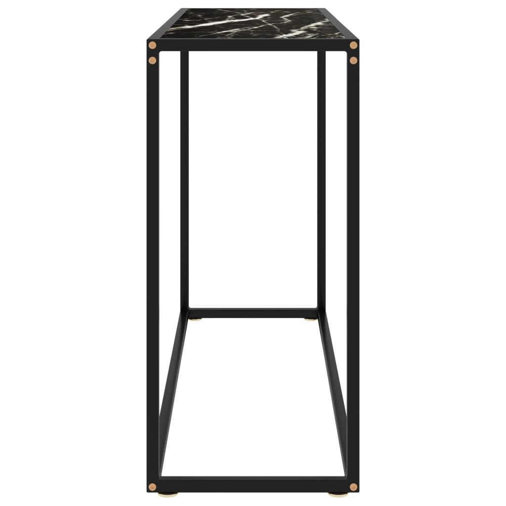 vidaXL Τραπέζι Κονσόλα Μαύρο 100 x 35 x 75 εκ. από Ψημένο Γυαλί