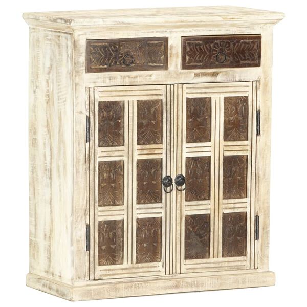 vidaXL Ντουλάπι Λευκό 65 x 30 x 75 εκ. από Μασίφ Ξύλο Μάνγκο