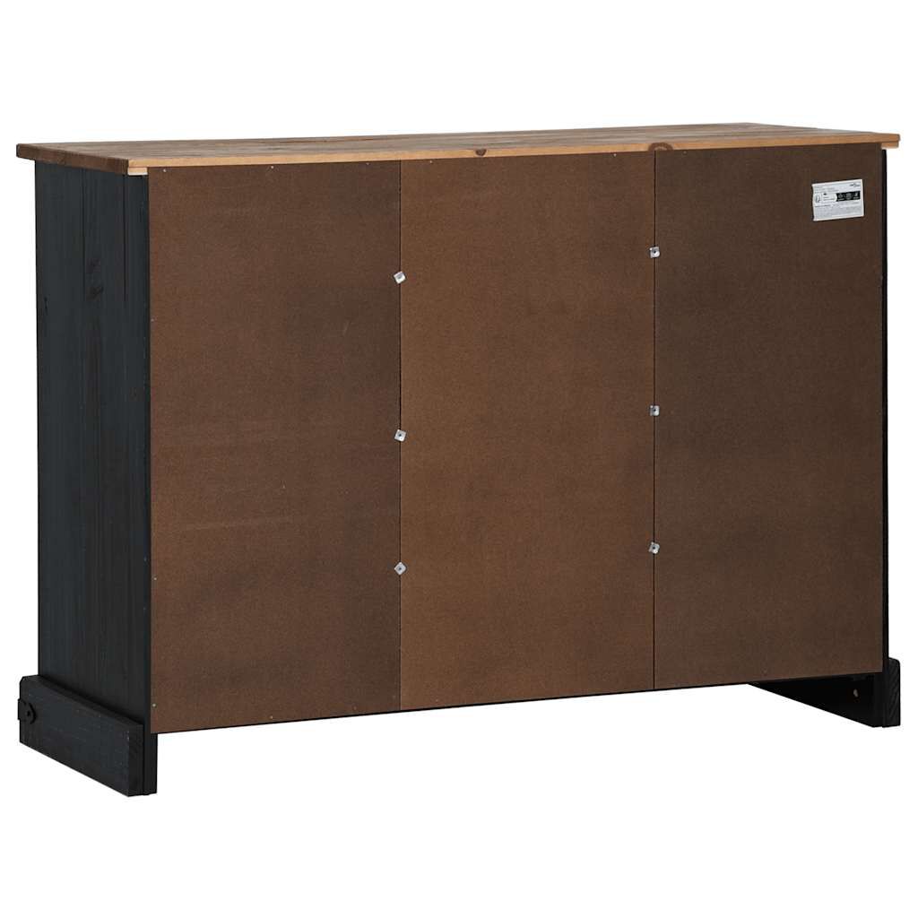 vidaXL Sideboard HALDEN 2 συρόμενες πόρτες μαύρο 112x40x80 cm