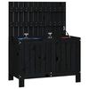 vidaXL Κουτί Αποθήκευσης Κήπου Μαύρο 76x42,5x54 εκ. Μασίφ Ξύλο Πεύκου