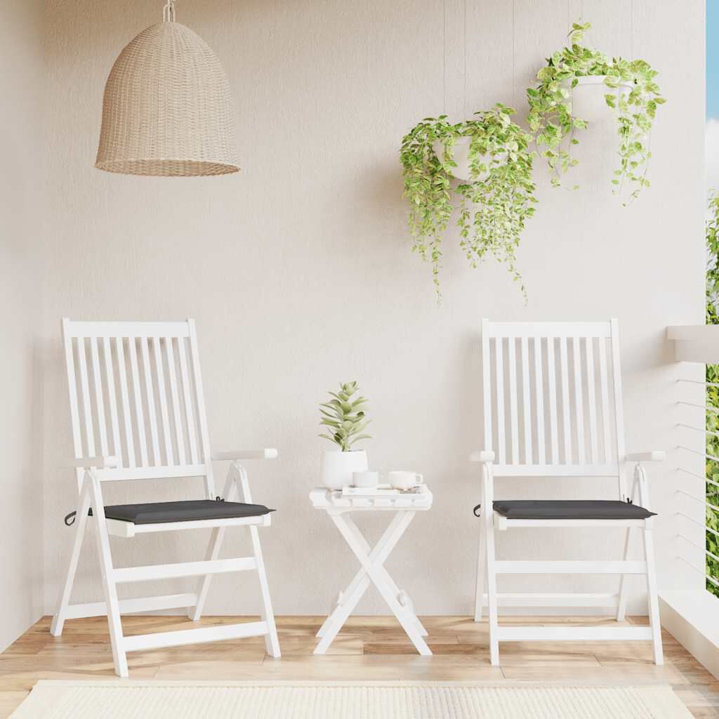 vidaXL Μαξιλάρια Καρέκλας Κήπου 2 τεμ. Ανθρακί 40x40x4 εκ. Υφασμάτινα