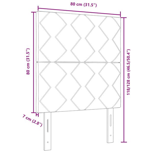 vidaXL LED Κεφαλάρι με φώτα λωρίδας LED Geometric Ροζ 80 cm Βελούδο