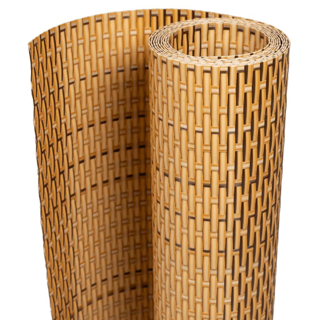 vidaXL Διαχωριστικό Βεράντας Ανοιχτό Καφέ 400x100 εκ. Συνθετικό Ρατάν