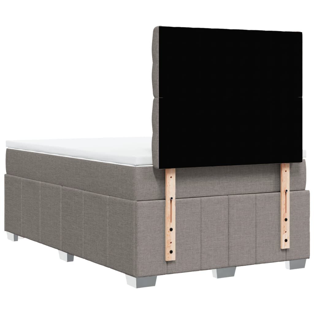 vidaXL Κρεβάτι Boxspring με Στρώμα Taupe 120x200 εκ. Υφασμάτινο