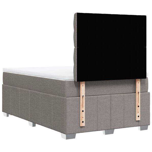 vidaXL Κρεβάτι Boxspring με Στρώμα Taupe 120x200 εκ. Υφασμάτινο