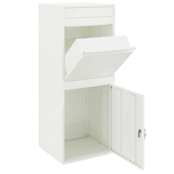 vidaXL Θυρίδα Πακέτων Λευκό 41 x 38 x 103 εκ Ατσάλι
