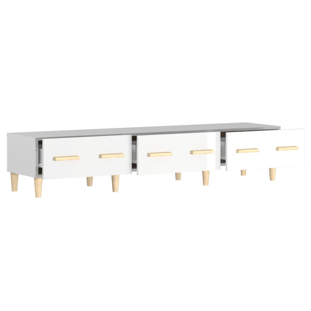 vidaXL Έπιπλο Τηλεόρασης Γυαλ. Λευκό150x34,5x30εκ.Επεξεργασμένο Ξύλο