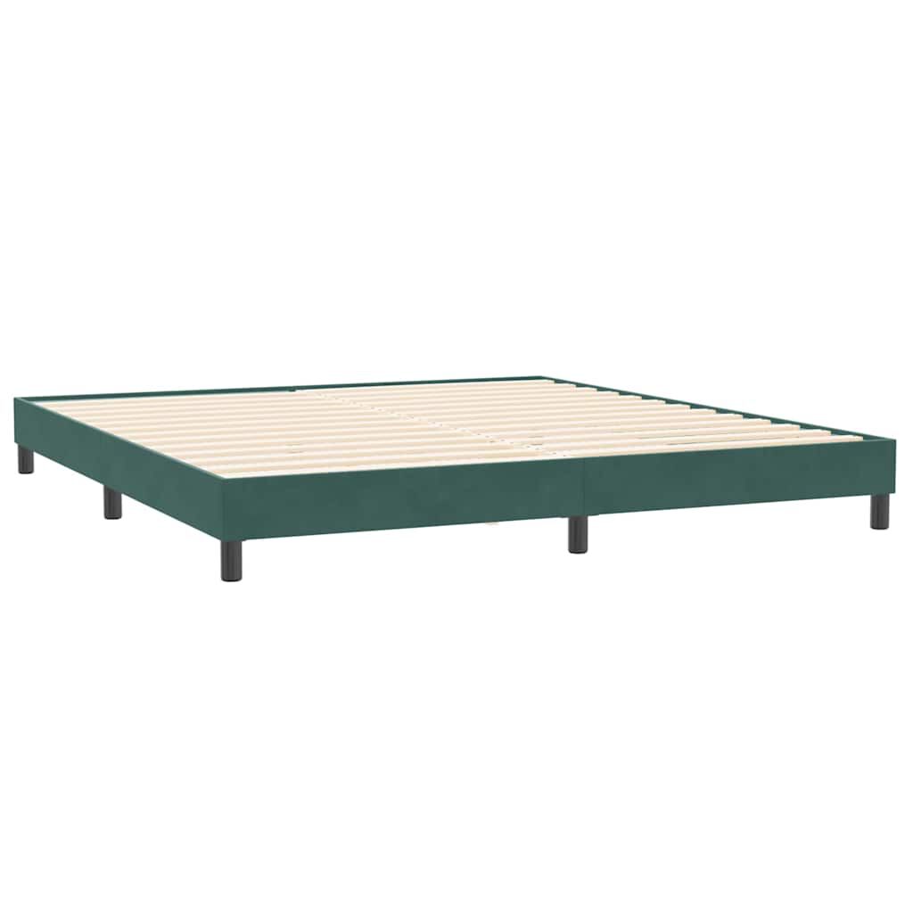 vidaXL Κρεβάτι Boxspring χωρίς Στρώμα Σκούρο Πράσινο 200x210εκ