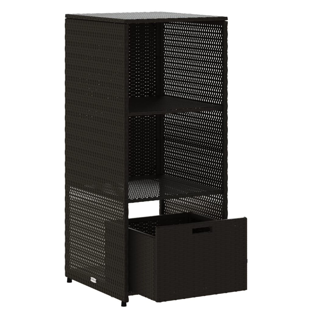 vidaXL Ντουλάπι Αποθήκευσης Κήπου Μαύρο 50x55x115 εκ. Συνθετικό Ρατάν