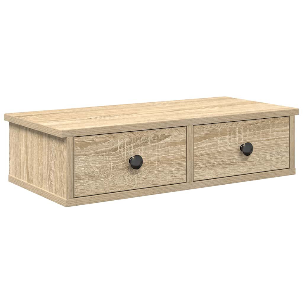 vidaXL Ράφι τοίχου με συρτάρια Δρυς sonoma 60x28x15 cm