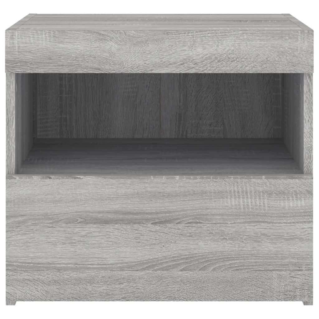 vidaXL Κομοδίνο με Φώτα LED Γκρι Sonoma 50x40x45 εκ.