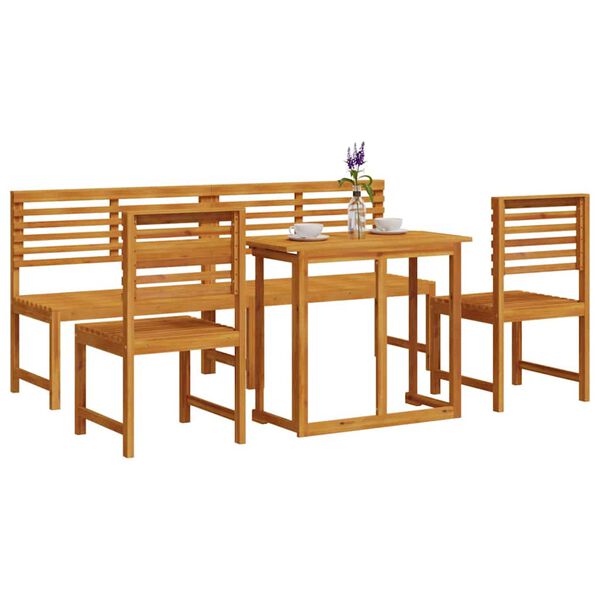 vidaXL Σετ Μπιστρό Κήπου 5 pcs Καφέ Μασίφ ξύλο ακακίας