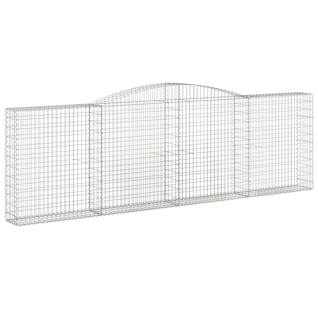 vidaXL Συρματοκιβώτια Τοξωτά 4 τεμ. 400x30x120/140 εκ. Γαλβαν. Ατσάλι