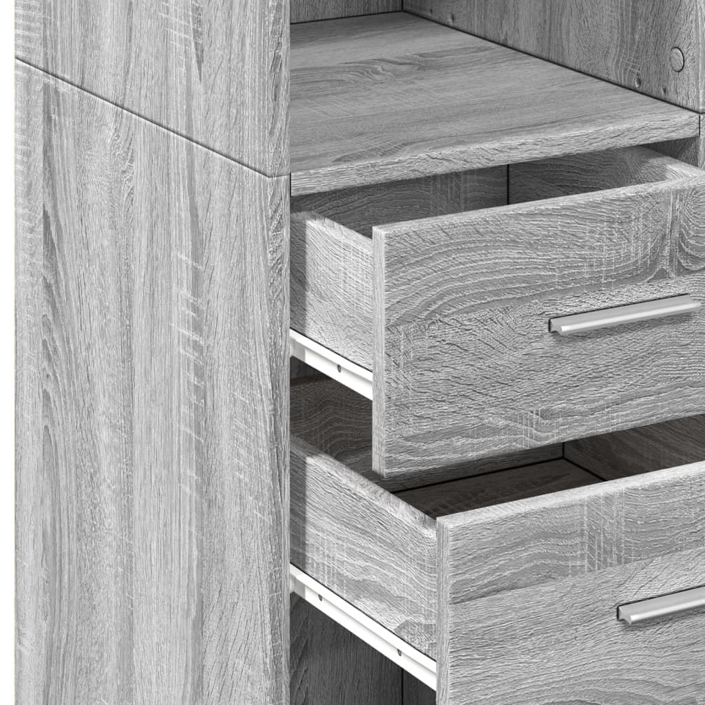 vidaXL Ραφιέρα με Ντουλάπια Γκρι Sonoma 70x42,5x225 εκ. Επεξ. Ξύλο