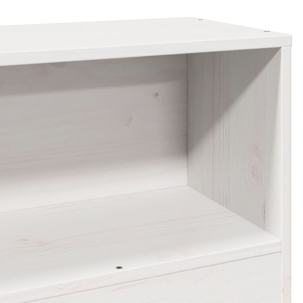 vidaXL Κρεβάτι Βιβλιοθήκη Χωρίς Στρώμα Λευκό 90x200 εκ Μασίφ Πεύκο