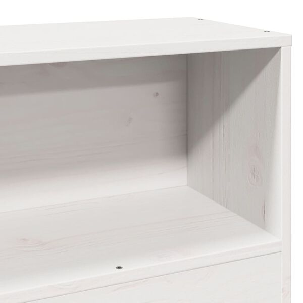 vidaXL Κρεβάτι Βιβλιοθήκη Χωρίς Στρώμα Λευκό 90x200 εκ Μασίφ Πεύκο