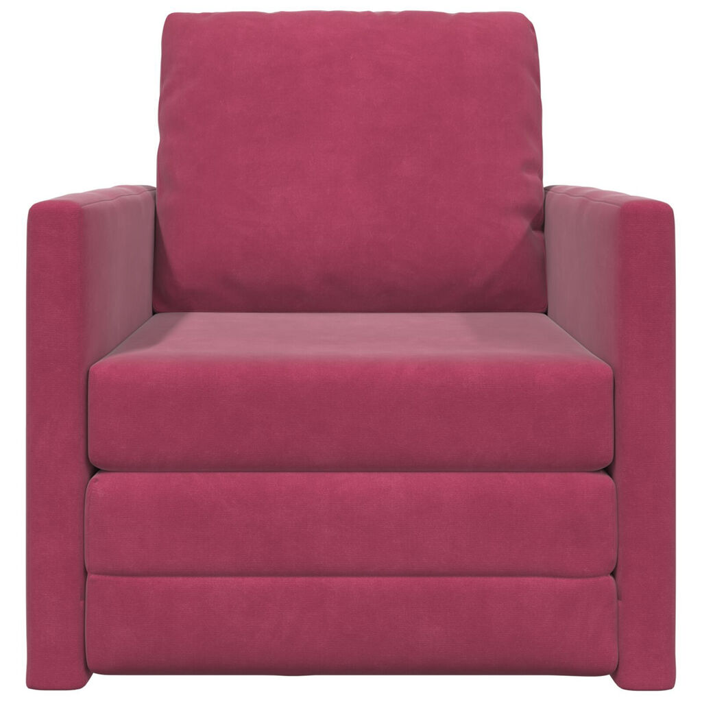 vidaXL Sofa Κρεβάτι 2 σε 1 Κρασιού Κόκκινο 74x77x81 εκ. Βαμβακερό