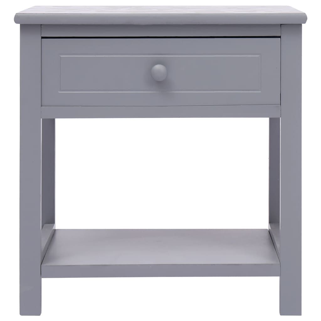 vidaXL Κομοδίνο Γκρι 40 x 29 x 42 εκ. από Ξύλο Παυλώνιας