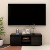 vidaXL Έπιπλο Τηλεόρασης Μαύρο 110 x 30 x 40 εκ. από Μασίφ Ξύλο Πεύκου