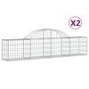 vidaXL Συρματοκιβώτια Τοξωτά 2 τεμ. 200x30x40/60 εκ. Γαλβαν. Ατσάλι