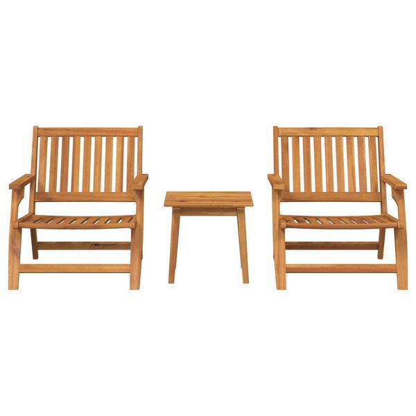 vidaXL Σετ Εξωτερικής Τραπέζης 3 pcs Καφέ Μασίφ ξύλο ακακίας