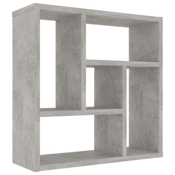 vidaXL Ραφιέρα Τοίχου Γκρι Σκυροδέματος 45,1x16x45,1εκ. από Επεξ. Ξύλο
