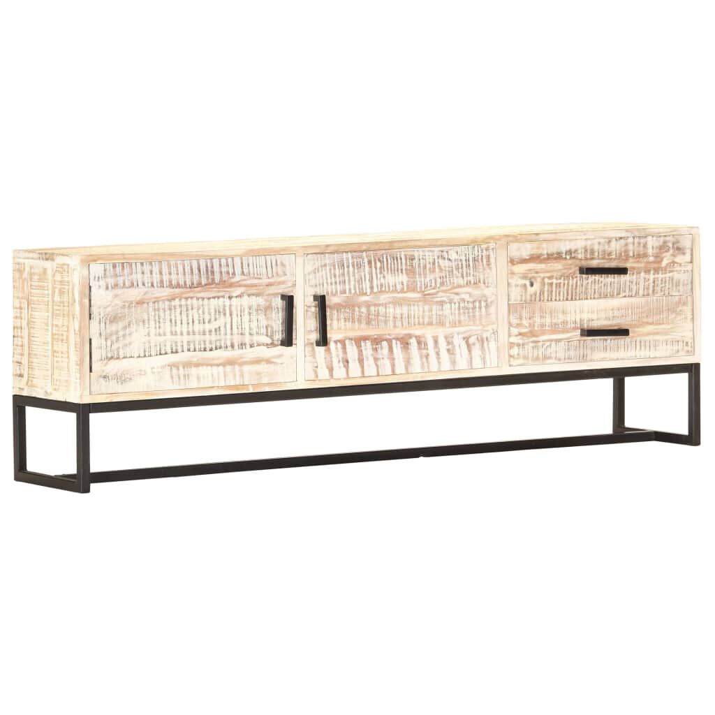 vidaXL Έπιπλο Τηλεόρασης Λευκό 140 x 30 x 45 εκ. Μασίφ Ξύλο Ακακίας