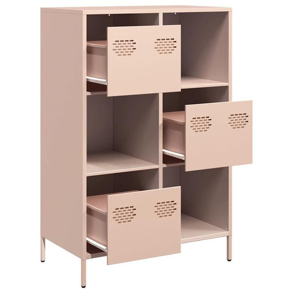 vidaXL Ντουλάπα Ροζ 68x39x103,5 εκ. από Χάλυβα