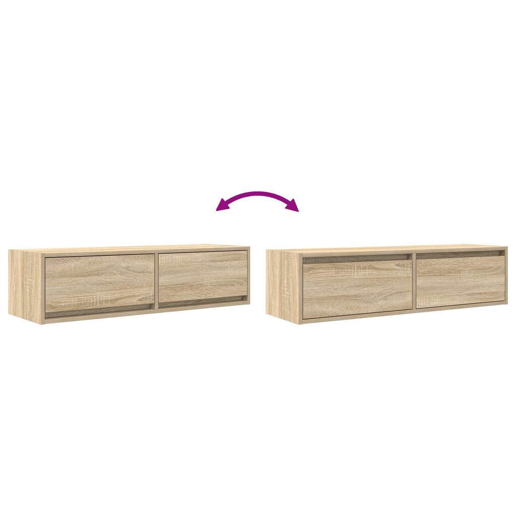 vidaXL Κομοδίνο ΤV Σομιέ Καρυδιά 100x31x25,5 εκ. Επεξεργασμένου Ξύλου