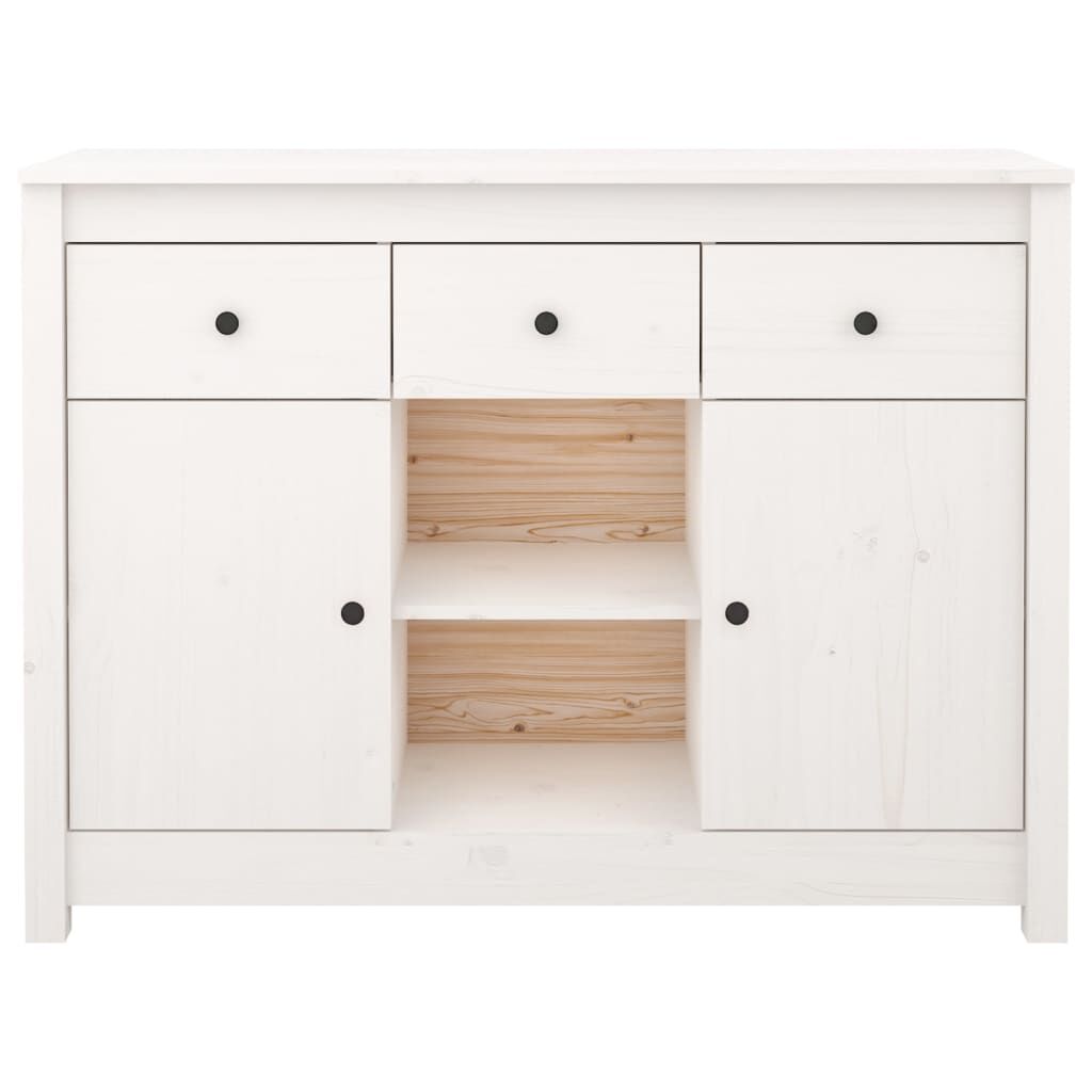 vidaXL Μπουφές Λευκός 100 x 35 x 75 εκ. από Μασίφ Ξύλο Πεύκου