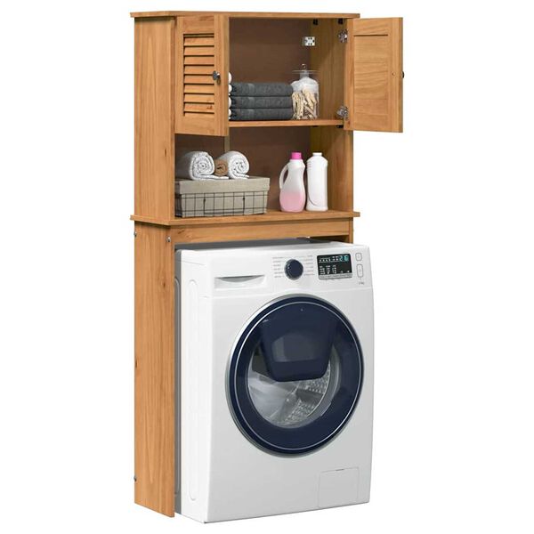 vidaXL Ντουλάπα Πλυντηρίου με ράφι VIGO καφέ μελί 72.5 x 27 x 161 εκ