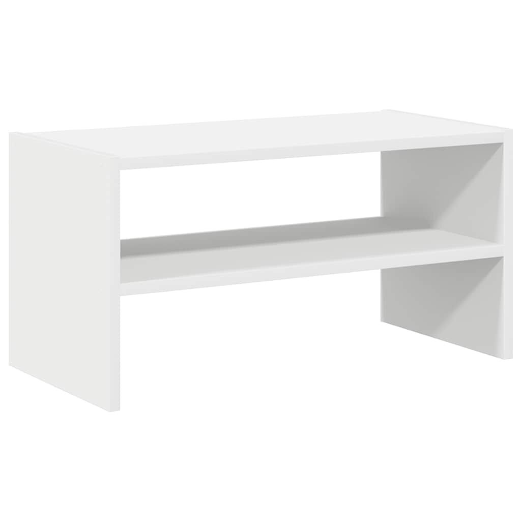 vidaXL Ράφι παπουτσιών στοιβαζόμενο λευκό 60x30x30,5 cm