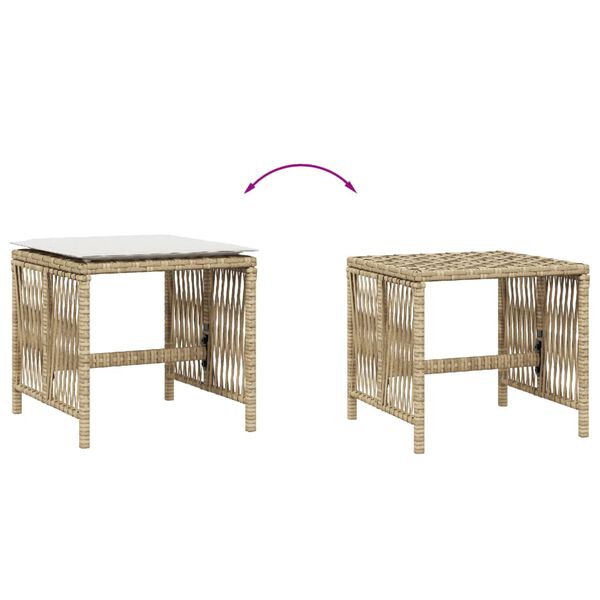 vidaXL Σκαμπό Κήπου 4 τεμ. Μπεζ 41x41x36 εκ. Συνθ. Ρατάν με Μαξιλάρια